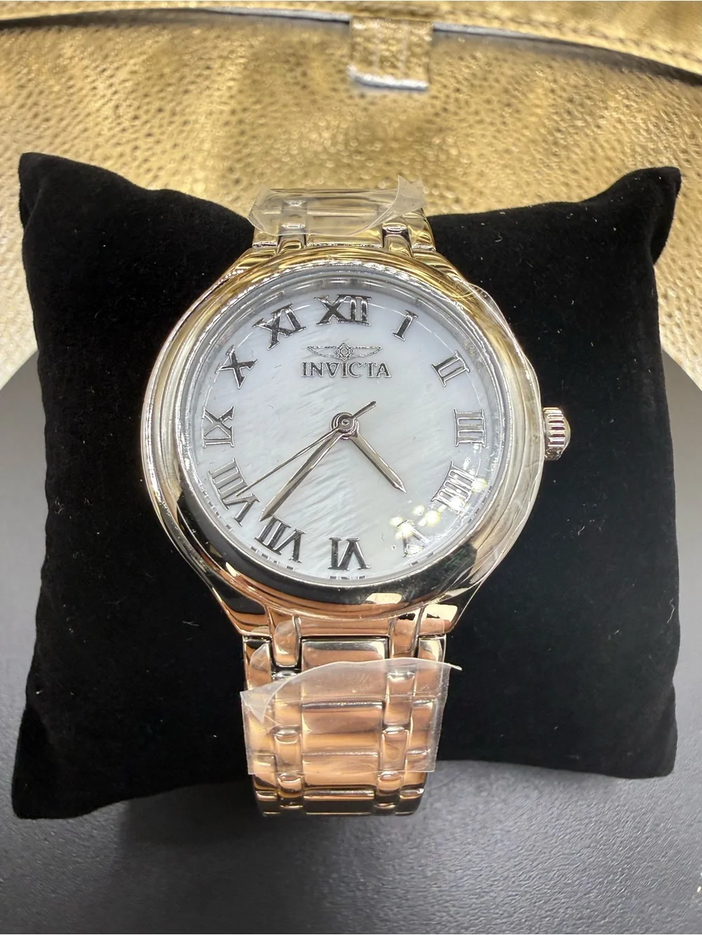 Invicta Silver Tone Watch with Mother-of-Pearl Dial